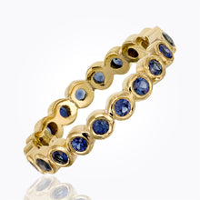 18K Eternity Ring with blue sapphire