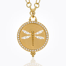 18K Pavé Halo Cutout Dragonfly Pendant with diamond