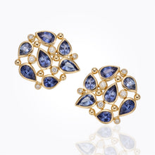 18K Pear Cluster Earrings