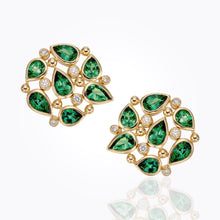 18K Pear Cluster Earrings
