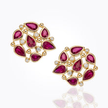 18K Pear Cluster Earrings
