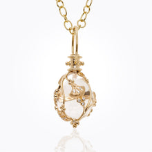 18K Lotus Amulet in rock crystal and diamond