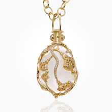 18K Lotus Amulet in rock crystal and diamond