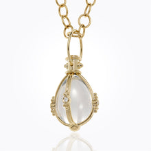 18K Classic Amulet with oval rock crystal and diamond