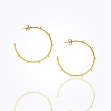 18K Granulated Hoop Earrings