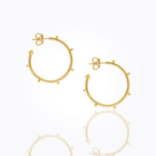 18K Granulated Hoop Earrings