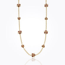 18K Trio Necklace with ruby and diamond pave