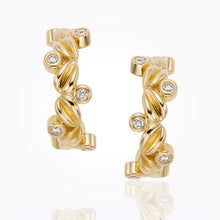 18K Small Oliva Hoop Earrings with diamond