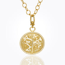18K Pavé Tree of Life Pendant with diamond