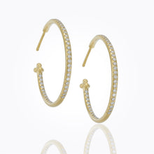 18K Pavé Hoop Earrings with diamond