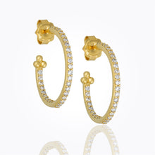 18K Pavé Hoop Earrings with diamond