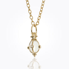 18K Classic Amulet with oval rock crystal and diamond