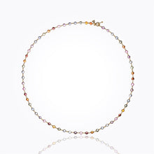 18K Classic Longchain Necklace with rose cut mixed sapphire